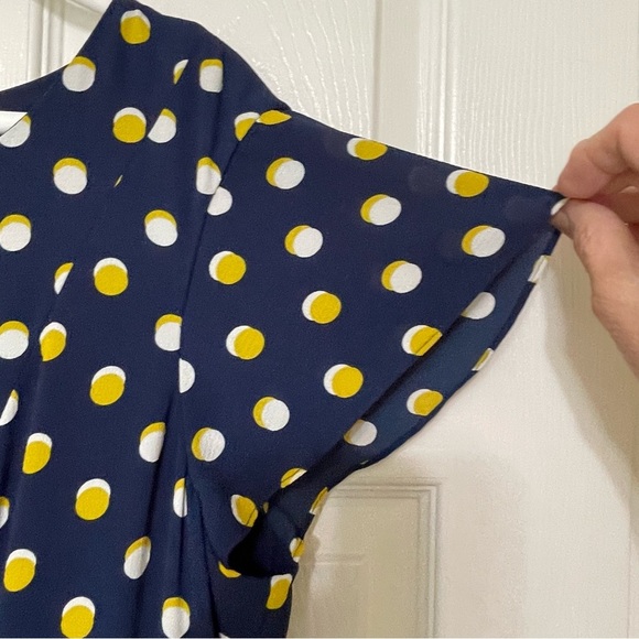 Talbots Blue and Yellow Ruched A-Line Sundress - Picture 3 of 10